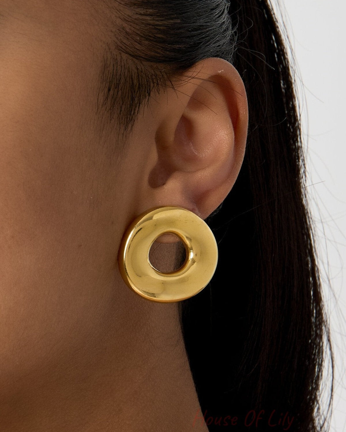 Statement earrings in a donut shape