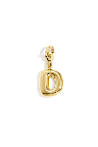 Single gold tone letter D alphabet charm with lobster clasp