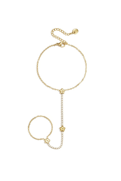 Tennis-style handchain with flowers