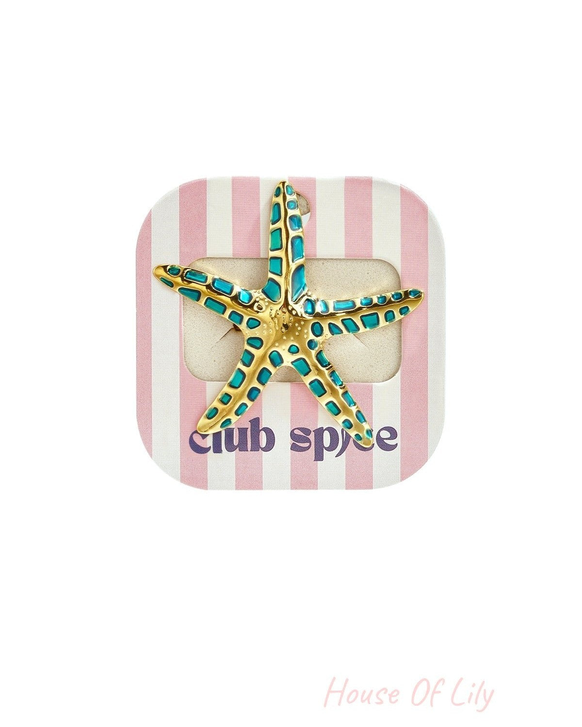 Elegant Green Starfish Adjustable Statement Ring