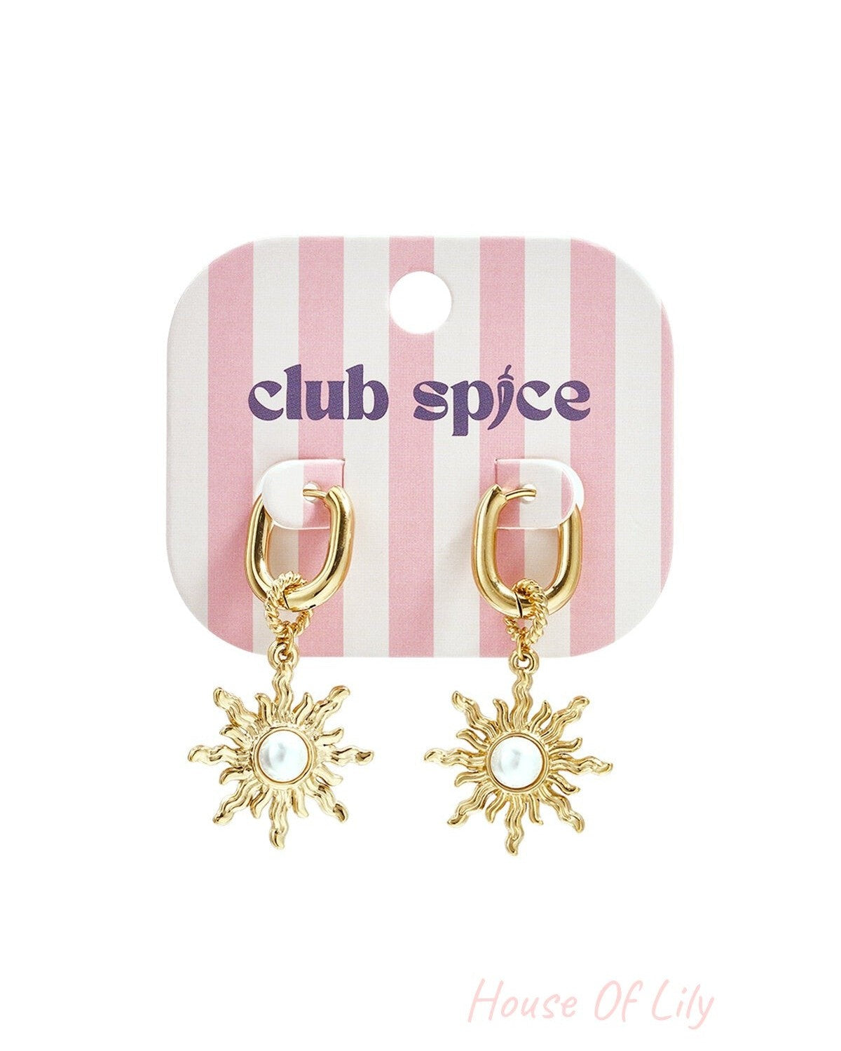 Squoval earrings with boho sun charm