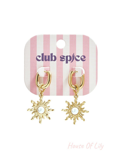 Squoval earrings with boho sun charm