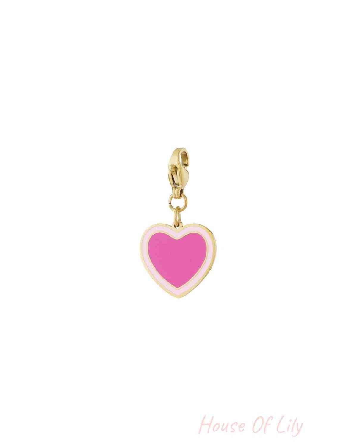 Charming Heart-Shaped Enamel Charms for Everyday Elegance