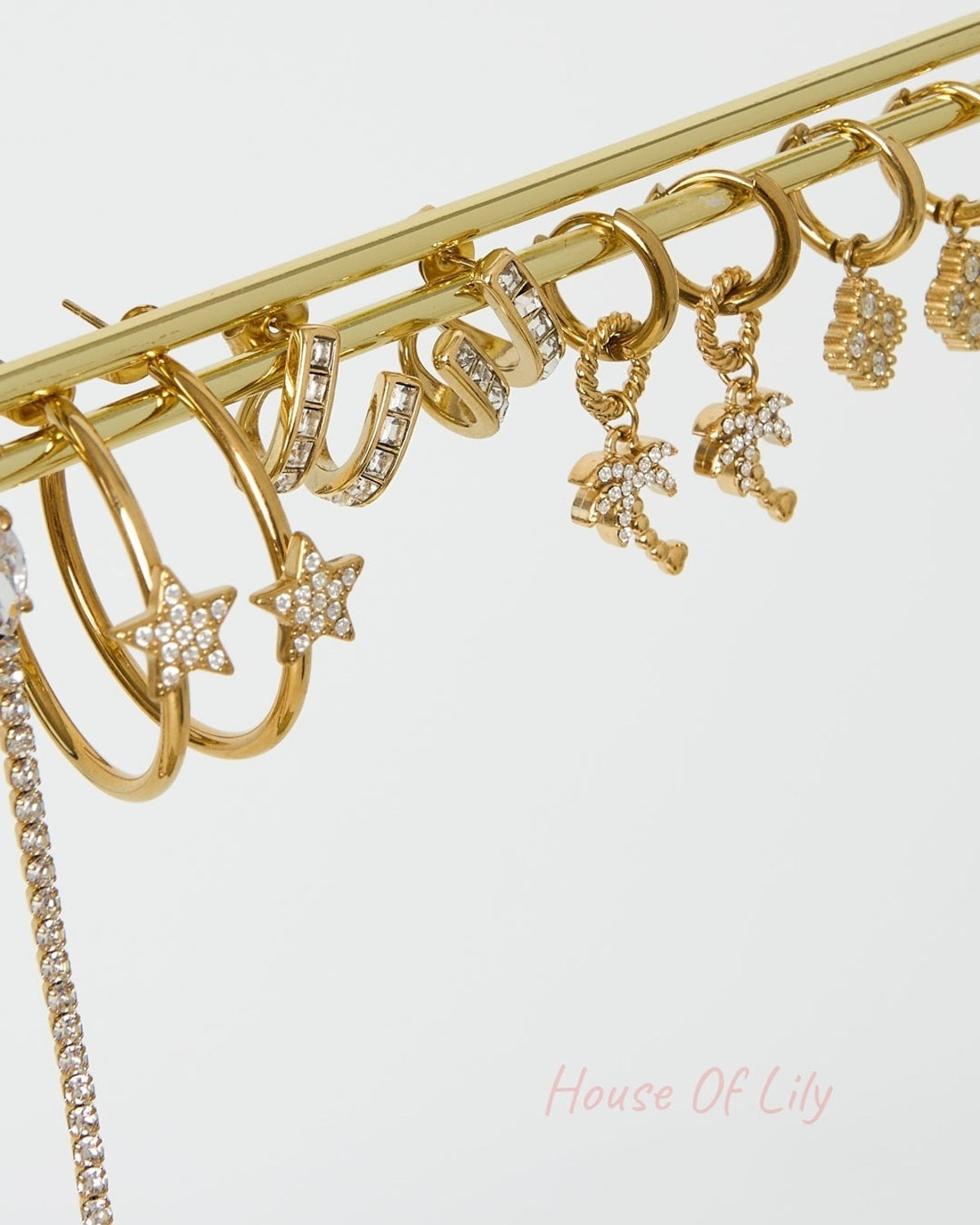 Earrings with double effect and zirconia