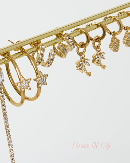 Earrings with double effect and zirconia