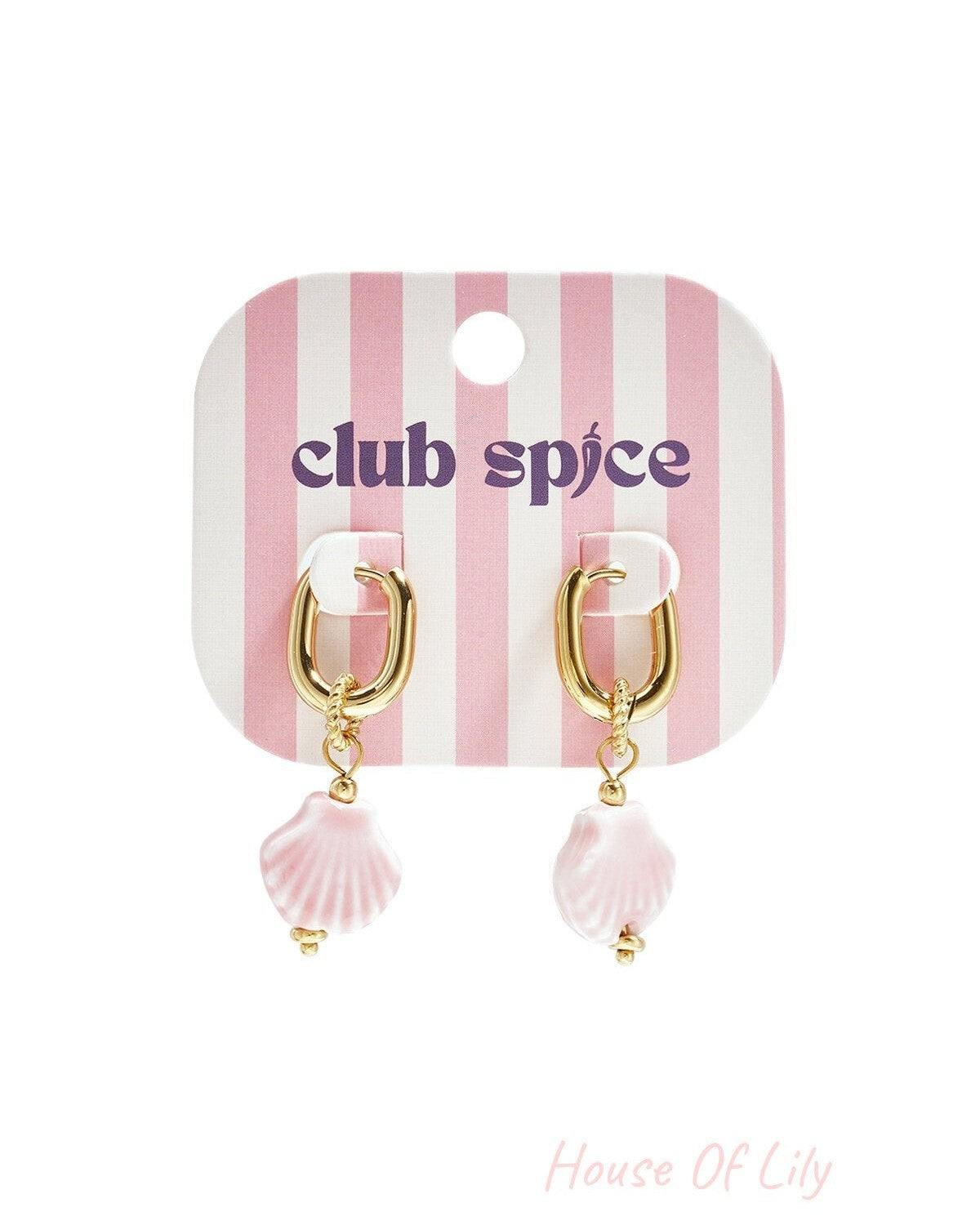 Squoval earrings with dangling shell