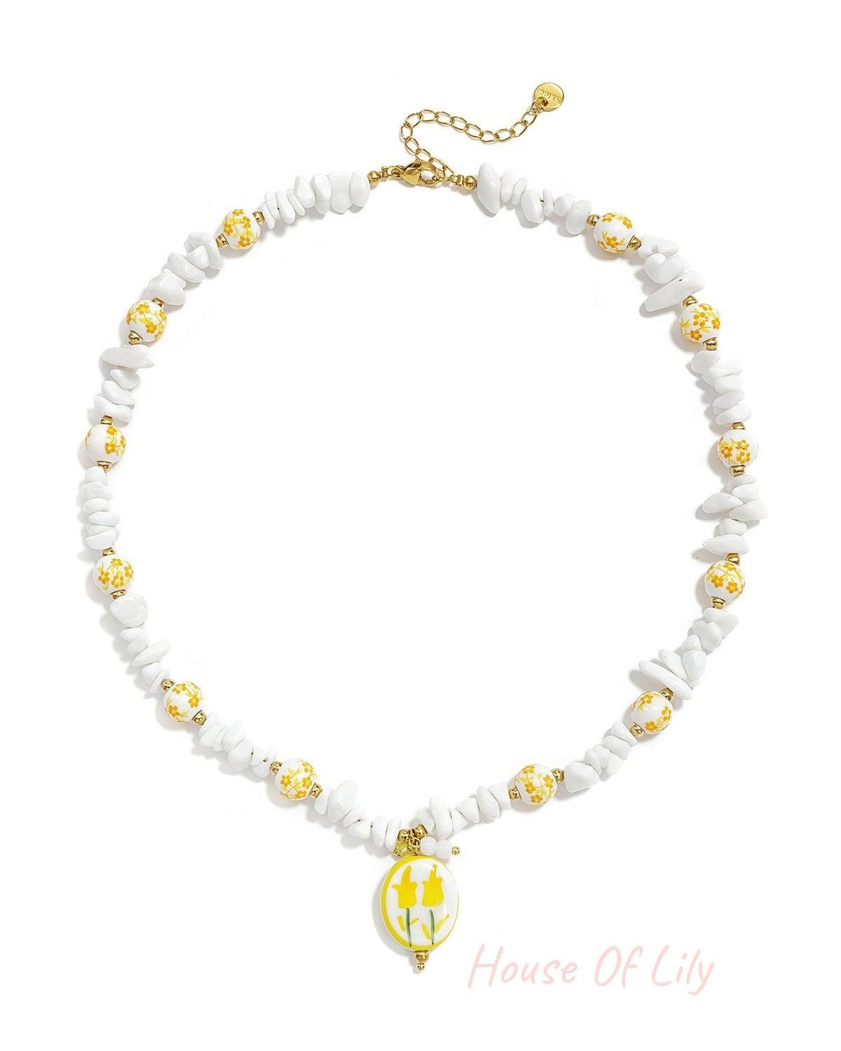 Charming Yellow Beaded Necklace for Summer