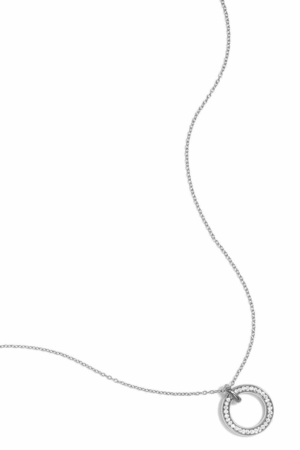 Elegant Circle Pendant Necklace in Silver & Gold