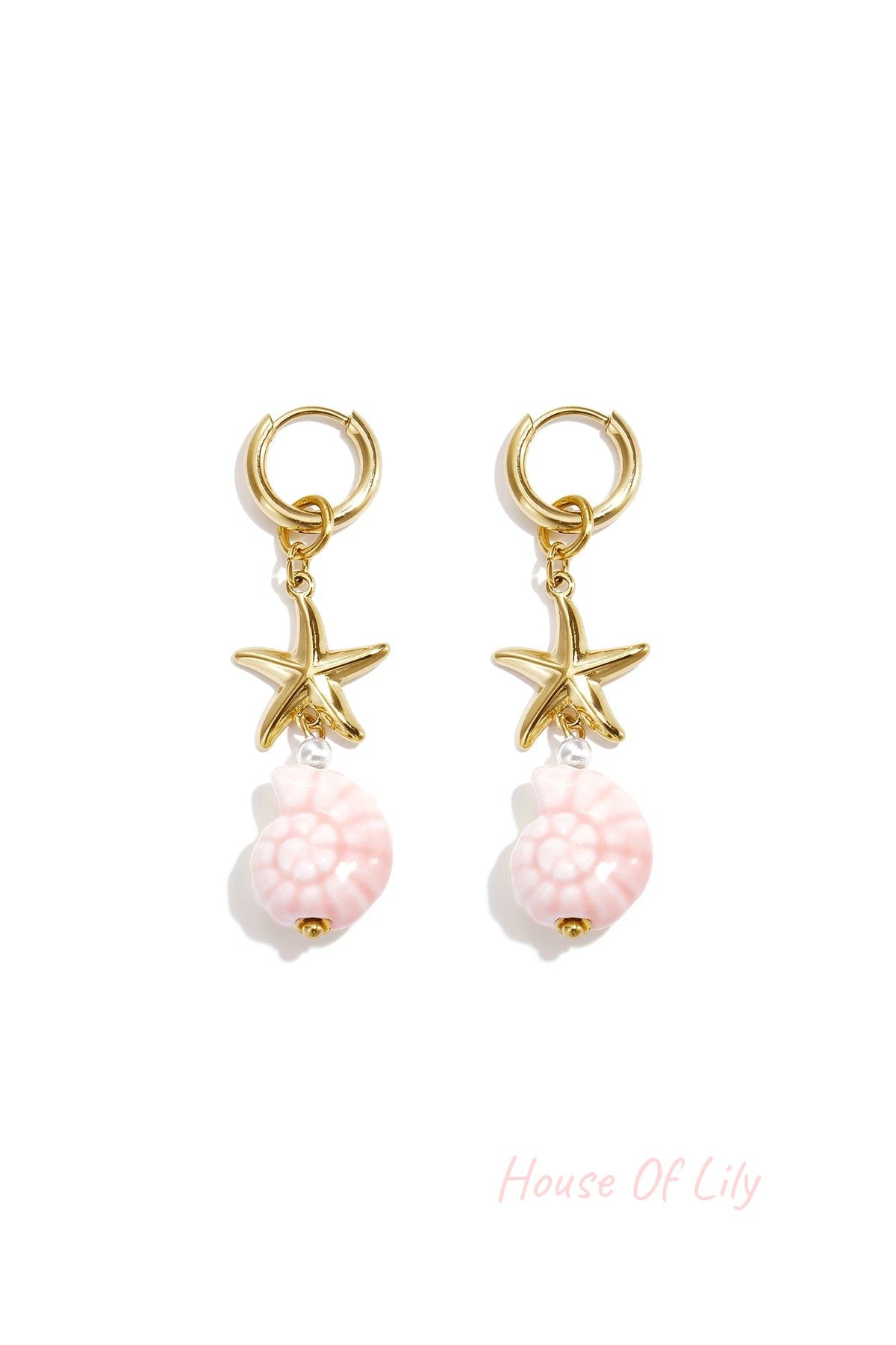 Elegant Shell & Starfish Drop Earrings for Beach Lovers
