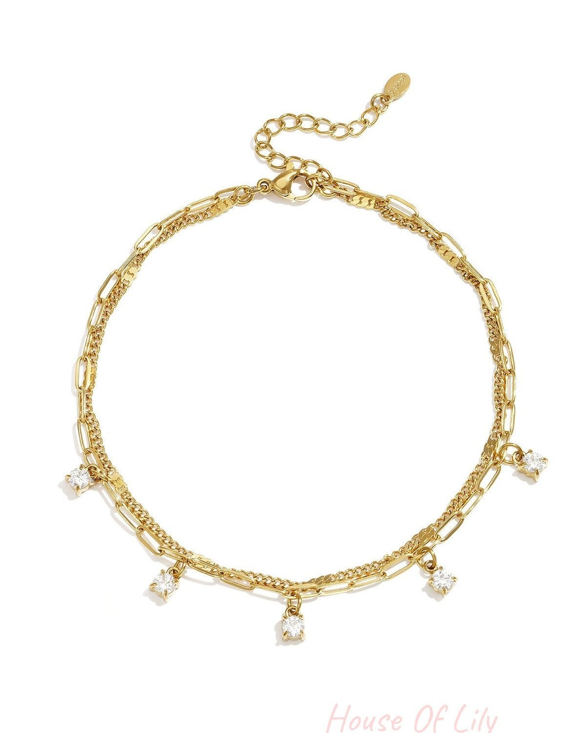 Elegant Gold-Toned Multi-Layered Anklet for Summer