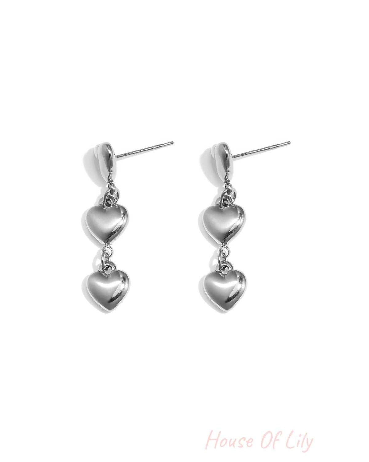 Elegant Heart Dangle Earrings - Timeless Style
