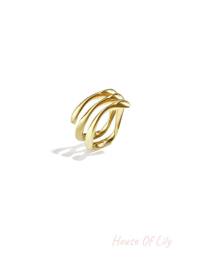 3-layer ring with wavy effect