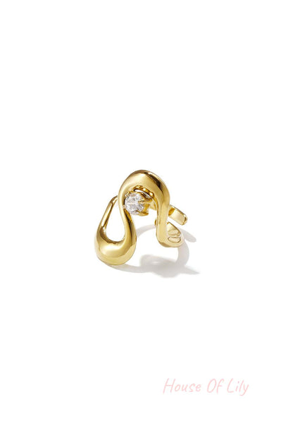 Elegant Adjustable Rhinestone Ring - Silver & Gold