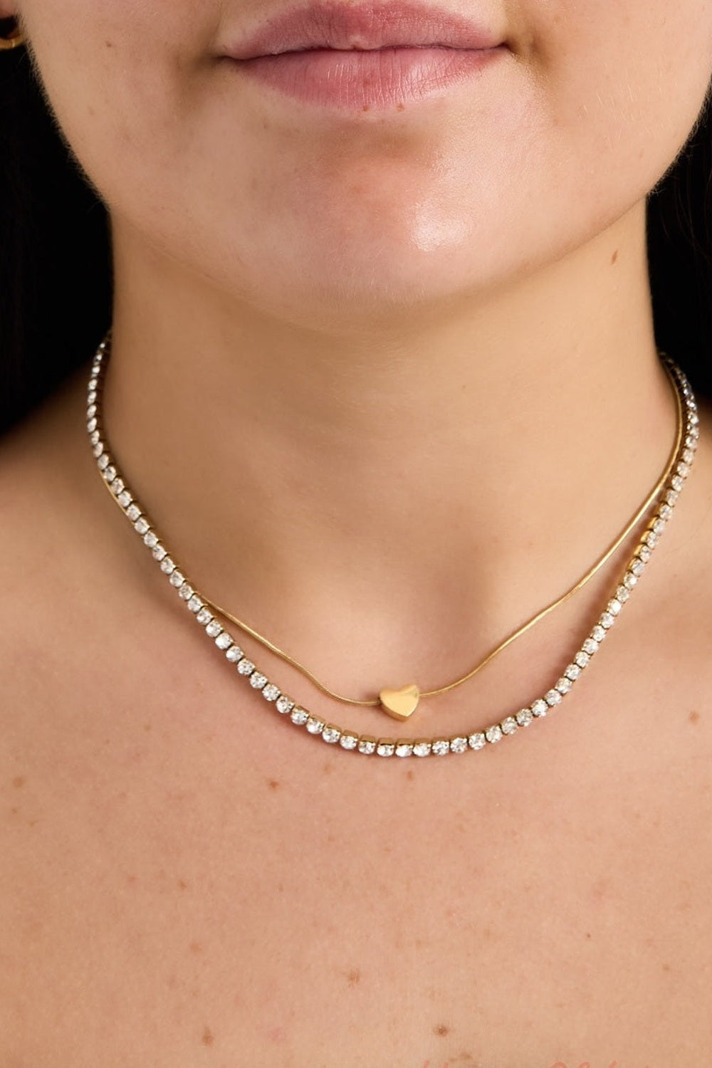 Elegant Gold Layered Heart Necklace for Daily Wear