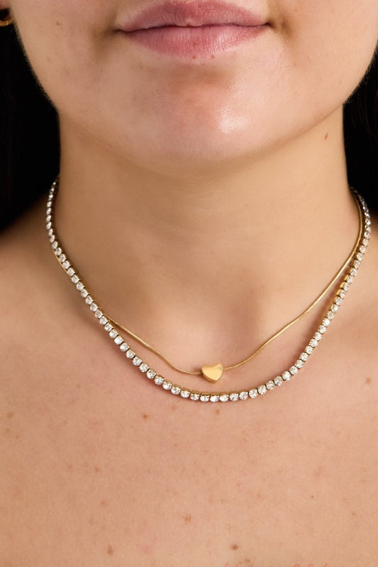 Elegant Gold Layered Heart Necklace for Daily Wear