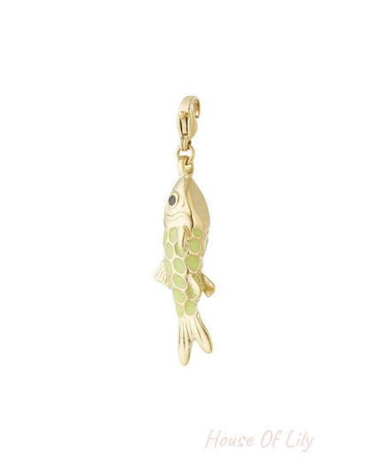 Charming Enamel Fish Pendant for Spring/Summer