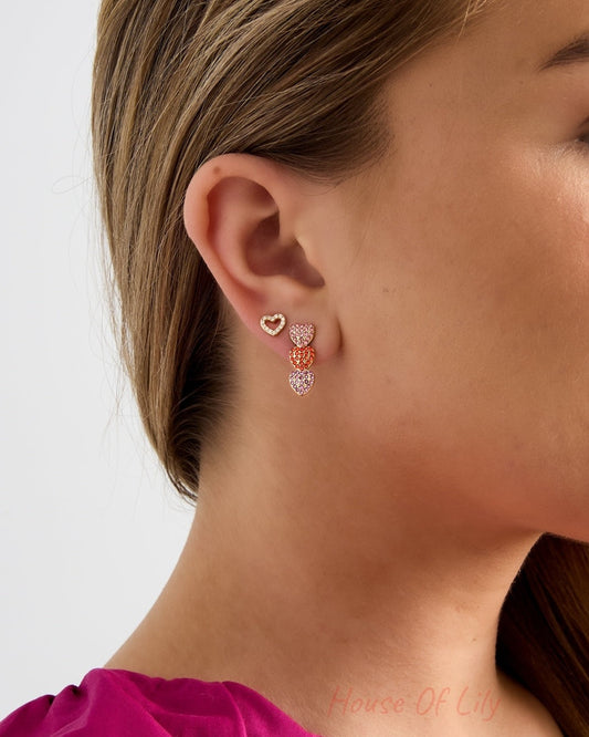 Elegant Heart-Shaped Drop Earrings for Spring/Summer