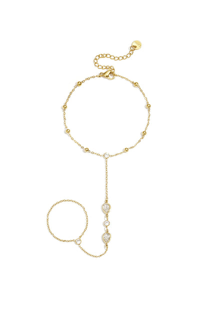 Handchain with drop-shaped statement stones