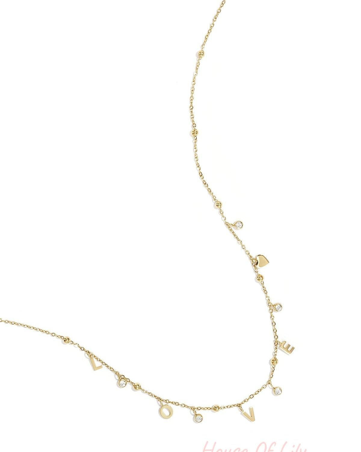 Elegant Gold Color Zircon Pendant Necklace for Daily Wear