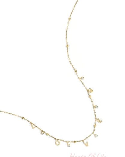Elegant Gold Color Zircon Pendant Necklace for Daily Wear