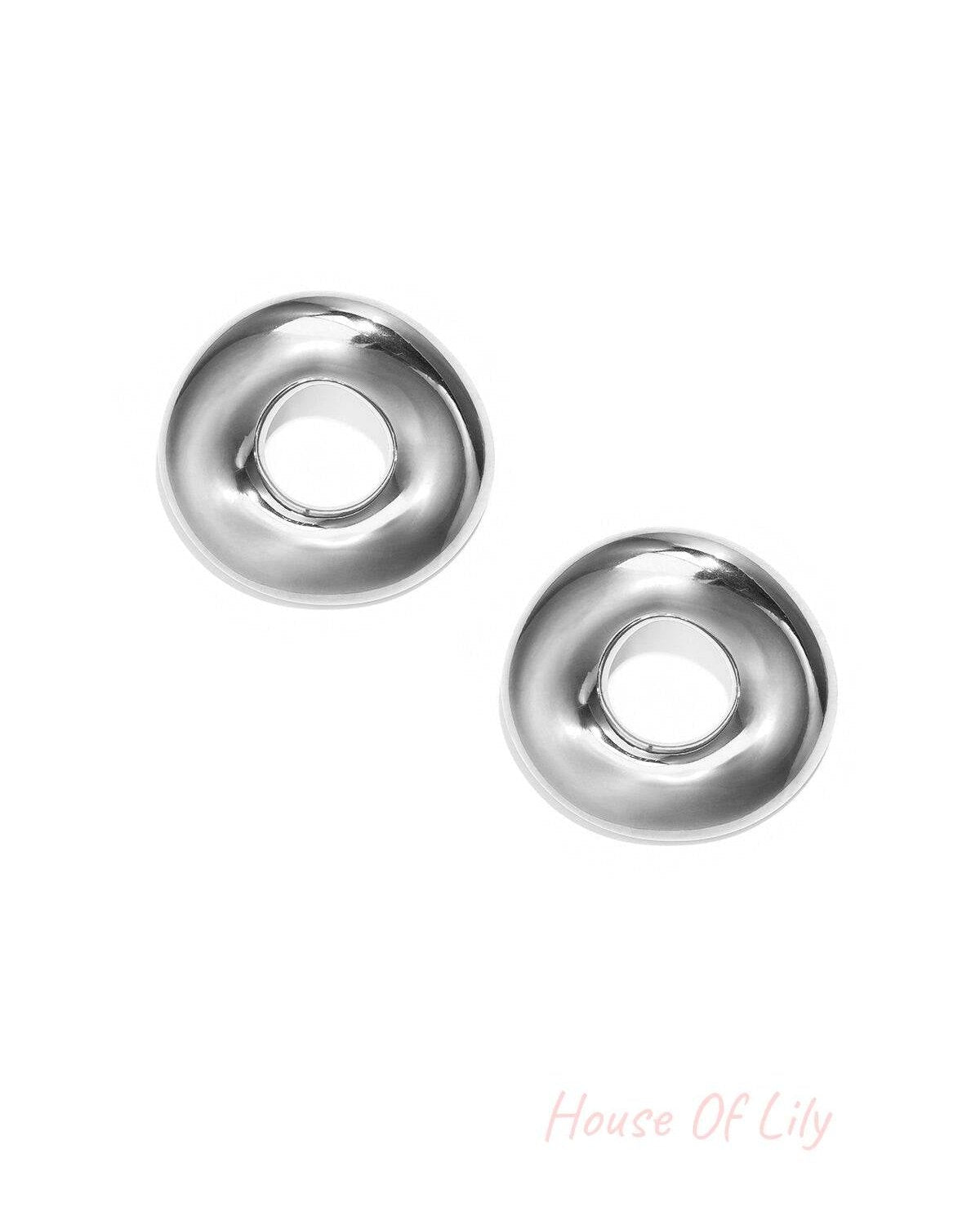 Statement earrings in a donut shape