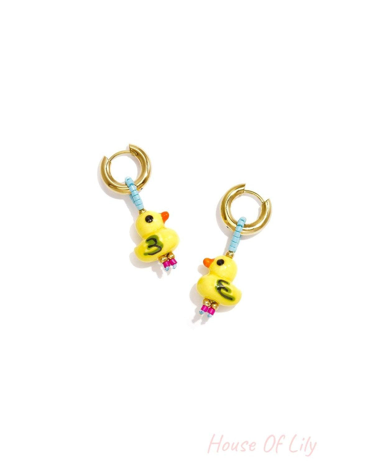 Stainless Steel Beads Earrings Animal Cute Daily Simple Series Women's jewelry