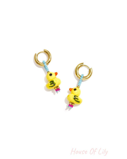 Stainless Steel Beads Earrings Animal Cute Daily Simple Series Women's jewelry