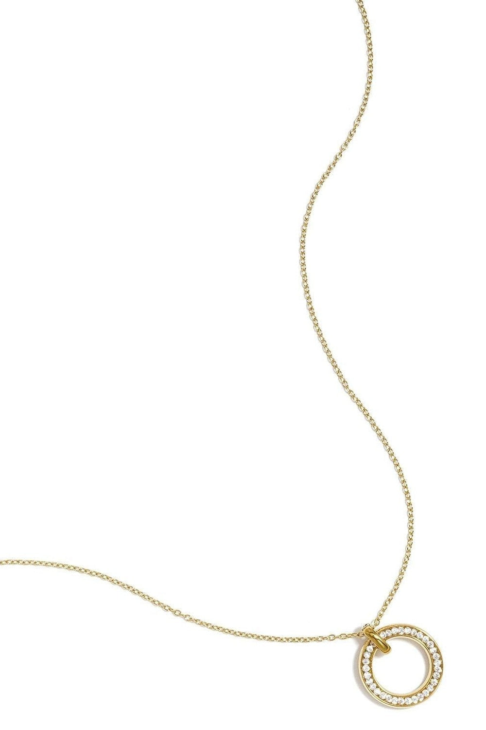 Elegant Circle Pendant Necklace in Silver & Gold