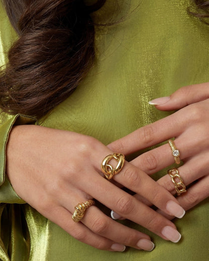Statement ring with large link
