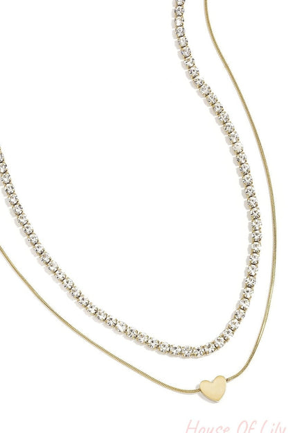 Elegant Gold Layered Heart Necklace for Daily Wear