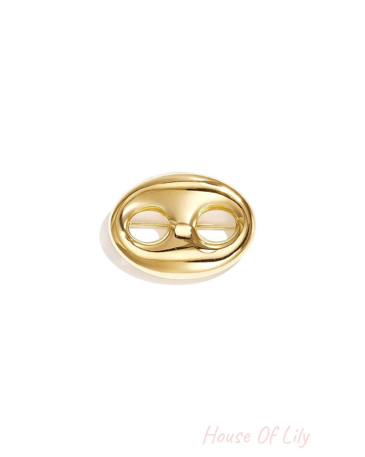 Stylish Gold Color Stainless Steel Brooch