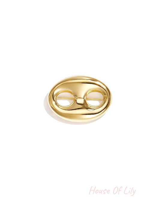 Stylish Gold Color Stainless Steel Brooch