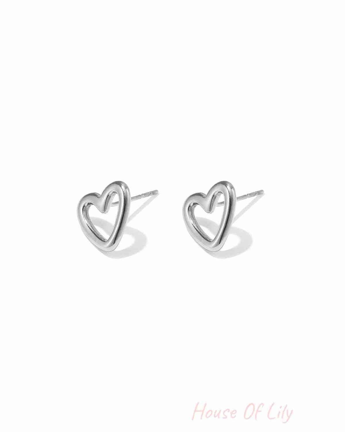 Elegant Heart Stud Earrings for Daily Wear