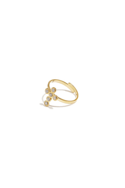 Statement ring with cross and stones