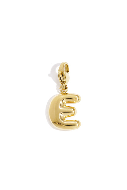 Single gold tone letter E alphabet charm with lobster clasp