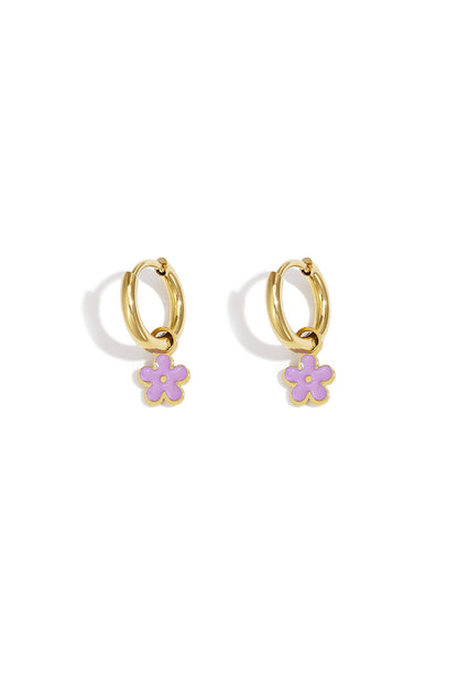 Stainless Steel Colorful Flower Earrings Stainless Steel