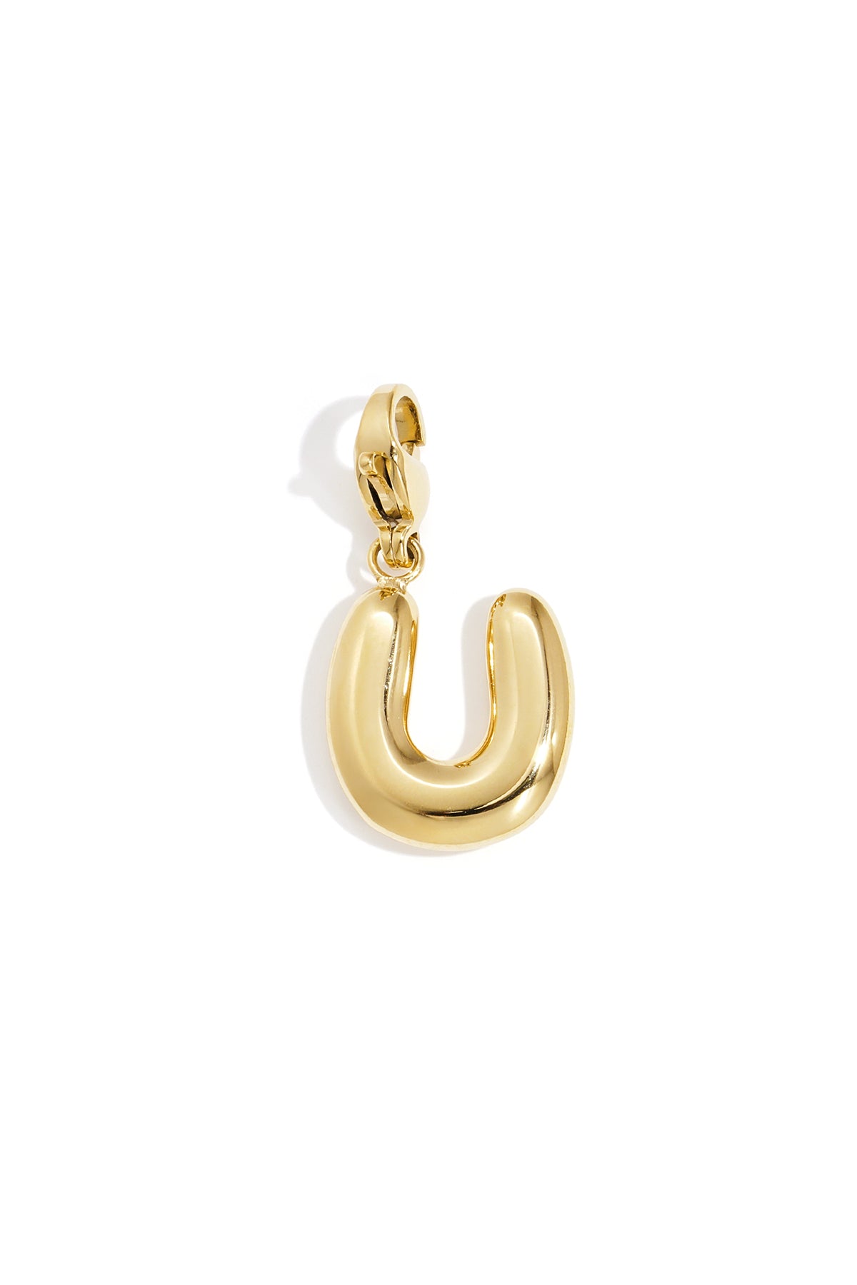 Single gold tone letter W alphabet charm with lobster clasp