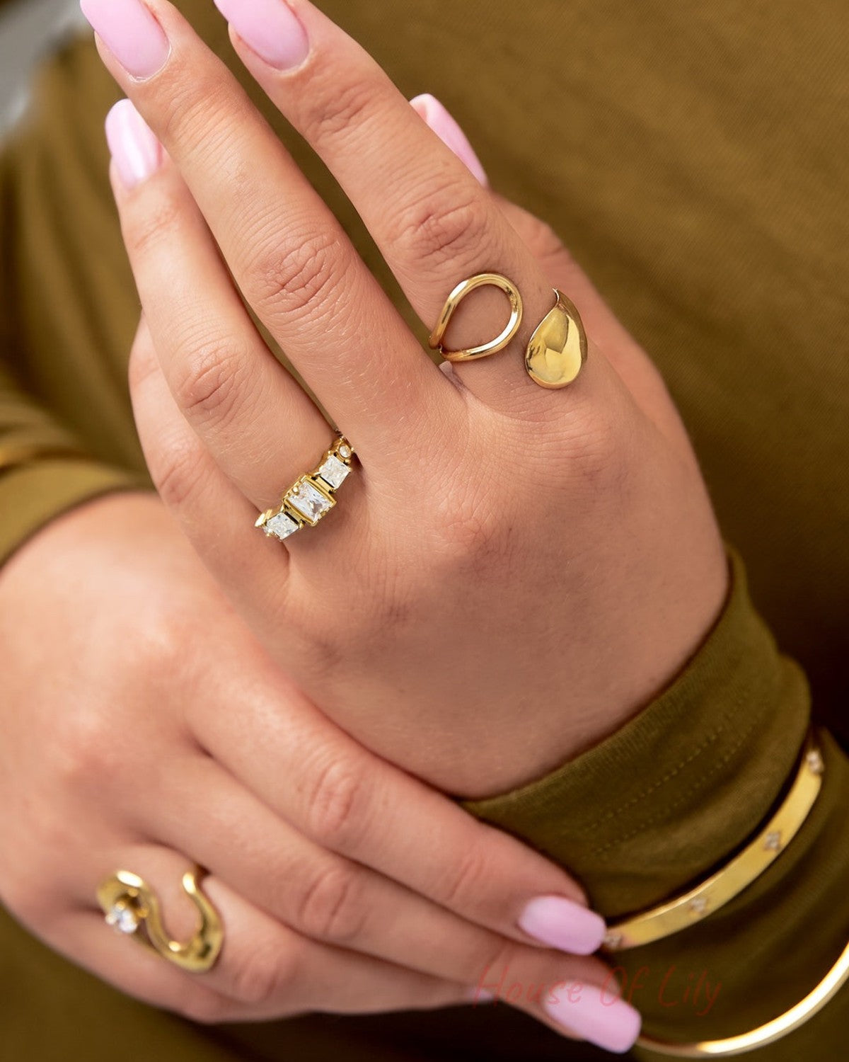 Elegant Minimalist Adjustable Ring - Silver & Gold