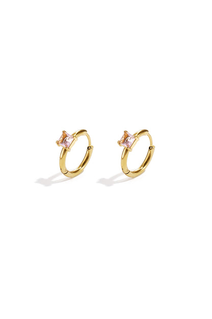Hoops with square stone