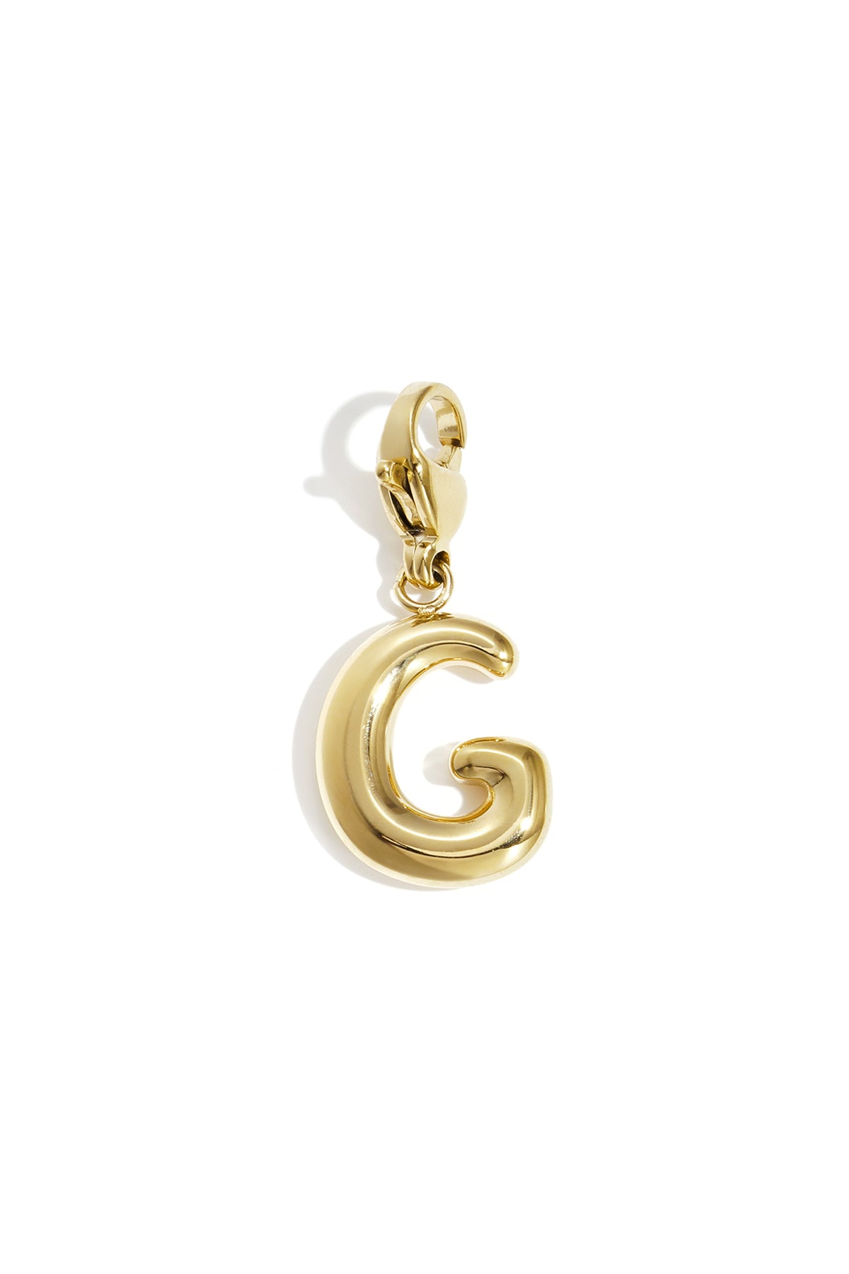 Single gold tone letter G alphabet charm with lobster clasp