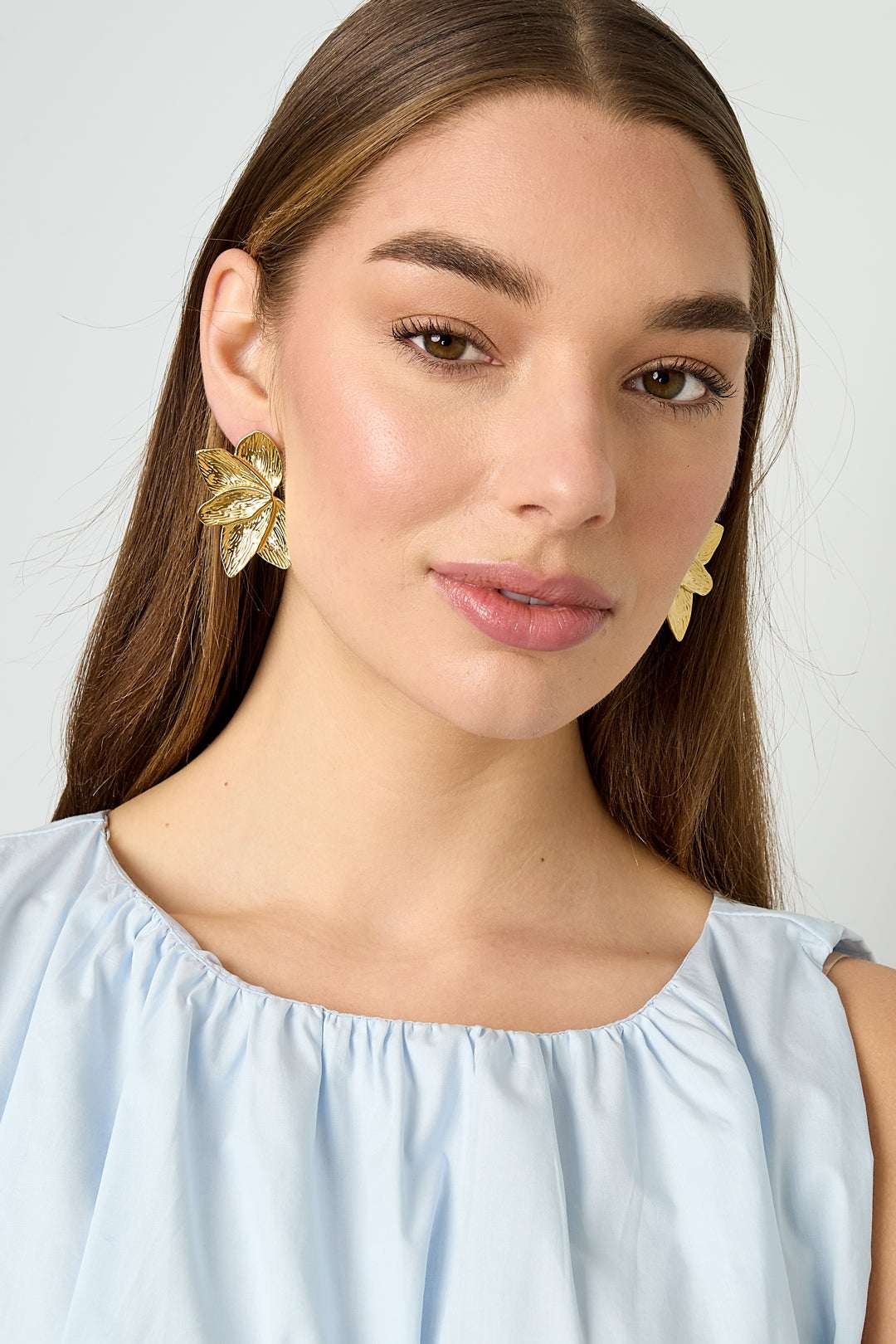 Stainless Steel Stud Earrings leaf Casual Daily Simple Series Women's jewelry