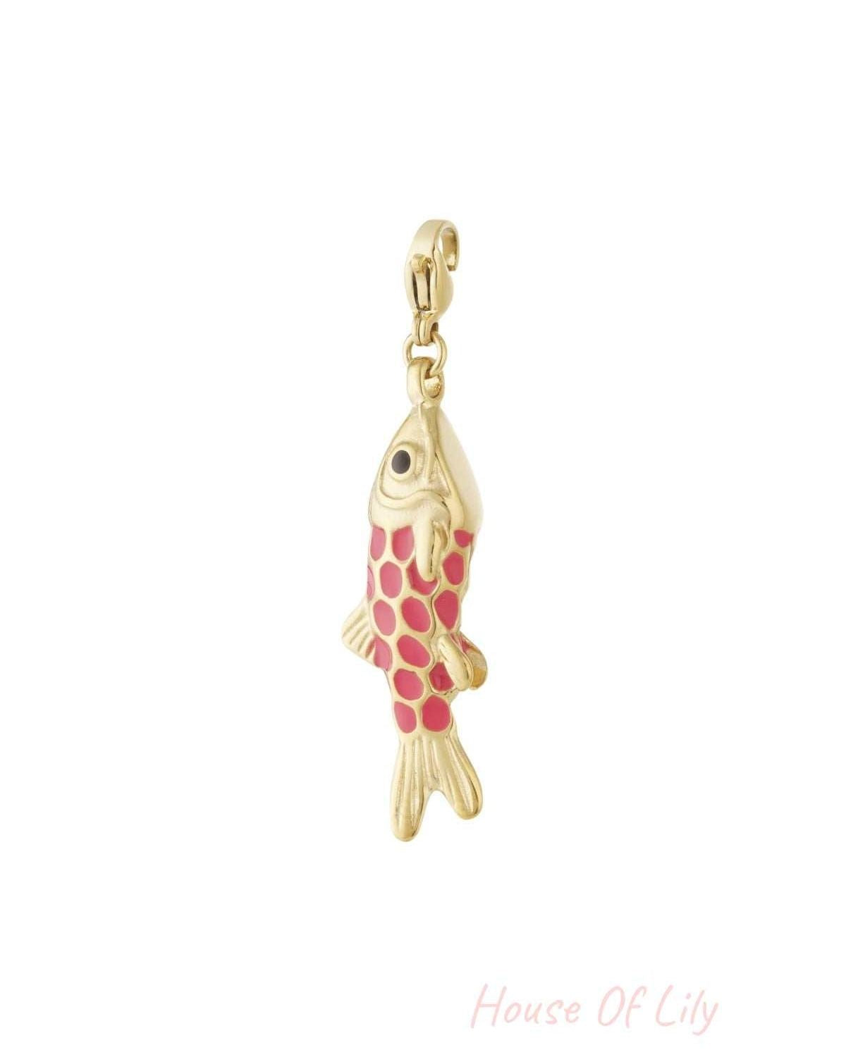 Charming Enamel Fish Pendant for Spring/Summer