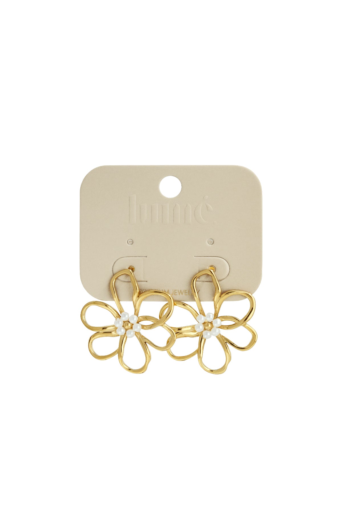 Gold Floral Statement Earrings