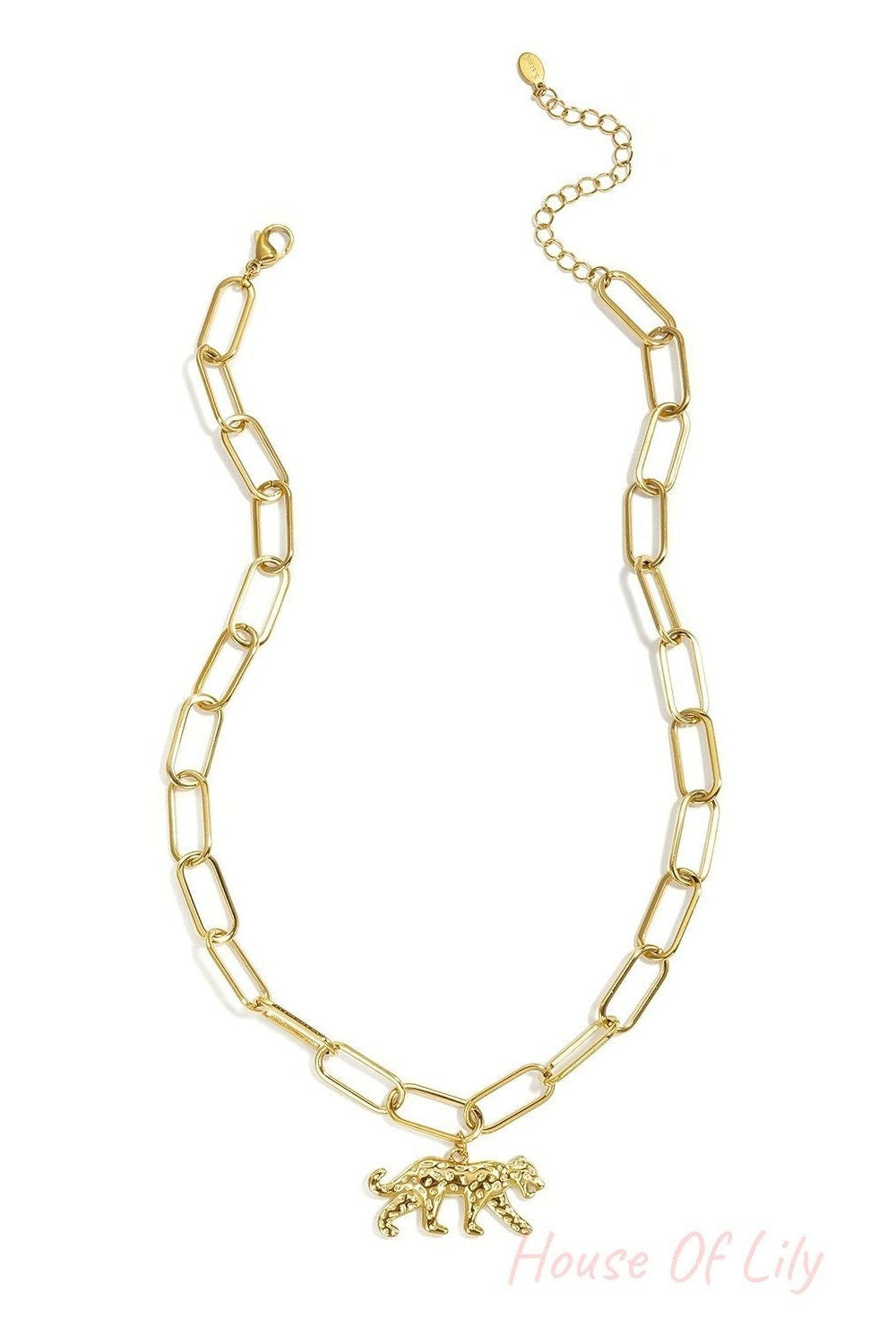Elegant Animal Pendant Necklace in Silver and Gold
