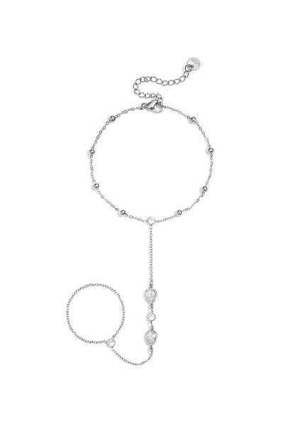 Handchain with drop-shaped statement stones