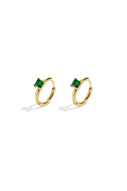 Hoops with square stone