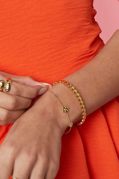 Bracelet with clovers and colored stones