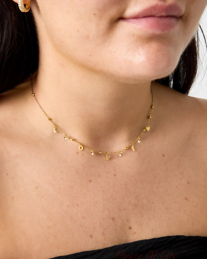 Elegant Gold Color Zircon Pendant Necklace for Daily Wear