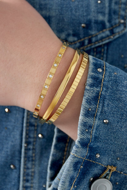 Slave bracelet stripes - Silver Color color