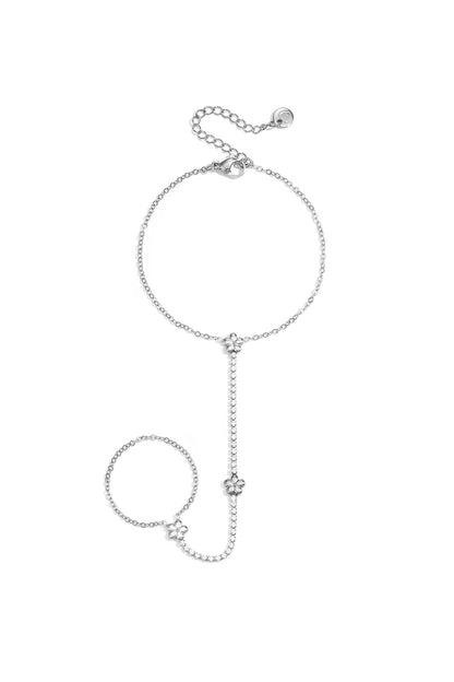 Tennis-style handchain with flowers